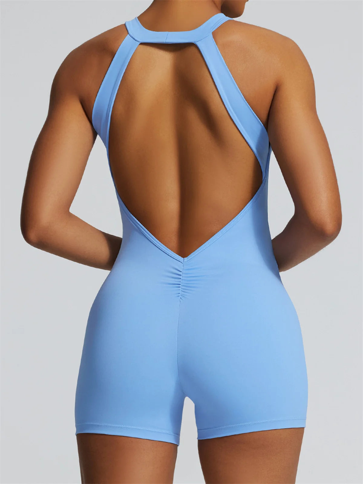 Short Sports Jumpsuit Women Hollow Out Backless Sleeveless High Elasticit Yoga One Piece Suit Tight Fitting Fitness Rompers
