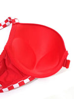 Beauwear Contrast Color Plaid Bras for Women Front Closure Bra with Wire Push Up Bra with Pad