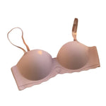 Women Push-Up Bra Demi Cup Underwear Heart Print Non-wired 1/2 Cup No Show Bras Sexy Lingerie Padded Thin Straps Brassiere S-XL