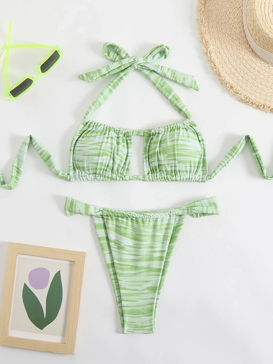 New Sexy Bikini Women's Swimsuit Micro Swimwear High Cut Bandeau Bikinis Sets Two Piece Bathing Suit Swimming for Beach Wear