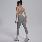 Women's Yoga Set Sports Fitness Running Beautiful Back Slim Fit Bra Hip-lifting High Waist Pants Workout Training Gym Suits