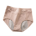 Women's High Waist Cotton Menstrual Panties Breathable Leak-Proof Culottes Safety Hygiene Briefs for Menstrual Comfort
