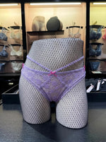 Sexy Lace Thong Double Strap Women's Panties Low Waist Transparent Flower See Through Hollow Out Low Waist G-Strings Underwear