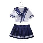 A Set Women Pajama Sexy Lingerie Pyjamas , Crop Top And Shorts ,JK Mini Skirt Tight Blouse Set ,Women Sleepwear Sets