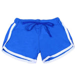 Women Cotton Shorts Yoga Short Pants Summer Fast Drying Sports Pants Contrast Binding Side Split Elastic Waist Casual Shorts