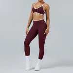 2PCS Yoga Suit Seamless Sports Set Gym Outfits Women Tracksuit Running Workout Clothes Sports Bra Athletic Wear Yoga Clothing