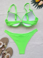 Sexy Red Push Up Swimsuits Women Bikinis Sets 2026 Mujer Swimwear Ruched High Cut Bathing Suit Biquinis Underwire Bikini Bathers