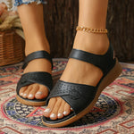 Summer Silver Thick Sole Sandals Women Comfortable Hollow Out Non Slip Platform Sandles Woman Hook Loop Soft Sole Casual Sandals