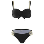 New S - XL Bra Bikini Push Up Swimsuit Female Swimwear Women Two-Pieces Bikini Set With Cup Bather Bathing Suit Swim Lady V2310