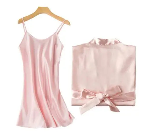 1PC/2PCS bride bridesmaid Robe with letters sling cami dress mother sister of the bride wedding gift bathrobe kimono satin robes