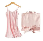 1PC/2PCS bride bridesmaid Robe with letters sling cami dress mother sister of the bride wedding gift bathrobe kimono satin robes