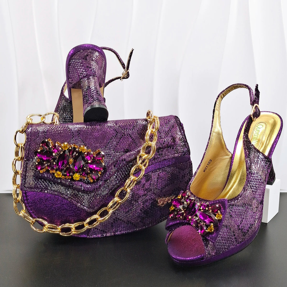Doershow Lastest Italian Design Fashion Style Ladies Shoes with Matching Bag Set 2026 Nigerian Shoes and Bag Set!HG1-1