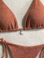 Sexy Pink White Bikini Set 2026 Women Shell Ornament Push Up Tie Side Thong Swimsuit Summer Bathing Suit Holiday Micro Swimwear