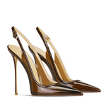 Summer Women High Heeled Shoes for Woman's Pointed Toe Ankle Thin Heels Mixed Colors Pumps Sexy Lady Patent Leather Party Shoes