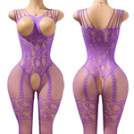Transparent Fishnet Hollow Lingerie Set Women Hanging Neck Erotic Crotchless Bodystockings Open Bras BodySuits Hot Underwear Set