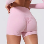 Women's High Waist Yoga Shorts Peach Butt Lifting Tummy Control Brushed Breathable Running Gym Fitness Tight