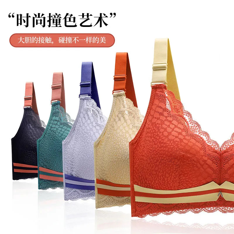 Women's Plus Size Minimizer Bra Full Coverage Lingerie Wire Free Push Up Bra for Femme Brest Pumping Underwear Plus Size 44 46DE