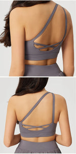 Women's Beautiful Back Gym Sports Underwear Women Shockproof Sport Bra Women Oblique Shoulder Straps Running Fitness Yoga Bra
