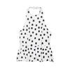 Women's Polka Dot Balloon Cut Halter Top Women Black White Polka Dot Halter Neck Ruffle Peplum Top Sleeveless Casual Blouse 5WUO