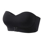 Strapless Front Button Bra Detachable And Seamless Bra Black Wire-Free Bra Sexy Lingerie Women's Party Underwear B2744