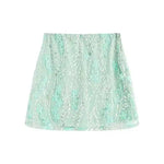 Fashion Floral Sequ Pearl Mini Skirt For Women Summer Vacation Beaded Hip Package Short Skirts Evening Party Lady Beach QH8J