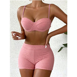White Swimwear Female Two Pieces Tankini Sets 2024 New Sports Push Up Swimsuit Women Beach Wear Swimming Bathing Suits Shorts