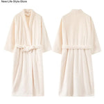 Fall Winter Unisex Couple Maxi Long Bathrobe Thick Soft Coral Velvet Beauty Flannel Warm Morning Robe for Men Women Loungewear