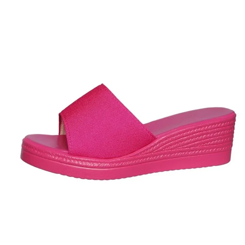 Summer Women's Sandals Peep-Toe Shoes Woman High-Heeled Platfroms Slides Women Casual Slippers