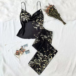 New women's sleepwear with exquisite printed home clothes vest and pants showcase romantic charm suitable for various occasions