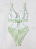 2026 Deep V Neck Cut Out Women Swimwear One Piece Swimsuit Female High Leg Cut Monokini Bather Backless Bathing Swim Beachwear