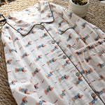 Cartoon Print Pajamas 2 Piece Long Sleeve Trousers Suit Women Soft Cotton Home Wear Summer New Sleepwear Pijamas Loungewear