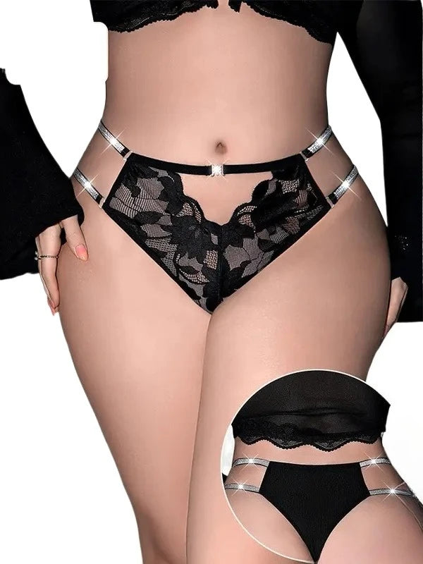 1pcs Plus Size 1XL-4XL Sexy Women Panties Breathable Comfortable Lady Briefs Elegant Sexy Lingerie Lady Briefs Black Underwear