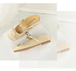 BIGTREE Satin Bow With One Strap With Shallow Mouth Half-Tugging Women's Hollow Inner Heightened Round-Head Sandals Comfortable
