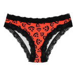 1 Pc Printed Lingerie for Women Sexy Lace Edge Wrapped Hip Underwear Halloween Themed Comfortable and Breathable Triangle Pants