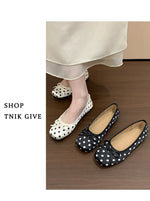 2026 New Polka Dot Women Ballet Flats Comfort Round Toe Shoes Street Style Soft Sole Ladies Eelgant Dress Slip on Loafers Shoes