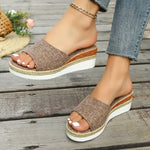 New Women Sandals Low Heels Wedge Shoes Summer Zapatos Mujer Peep Toe Platform Ladies Slippers Sandalias De Mujer Verano 2025