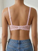 1PCS Floral Lace Woman Bra Mesh Push Up Bra French Underwire Underwear Comfortable Thin Cup Bra Women