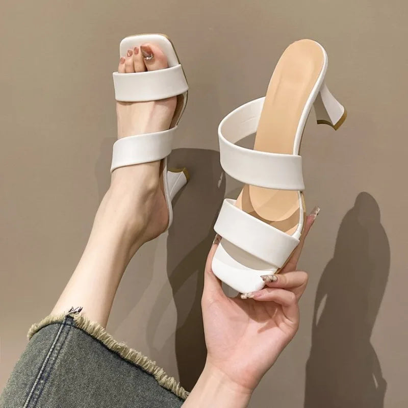 Summer Outdoor Wear Thick Heel2026 Line Open Toe Fashion High HeelSandals