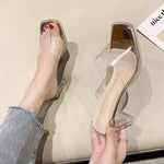 Summer Women Pumps Sandals PVC Jelly Slippers Open Toe High Heels Women Transparent Perspex Slippers Shoes Heel Clear Sandals
