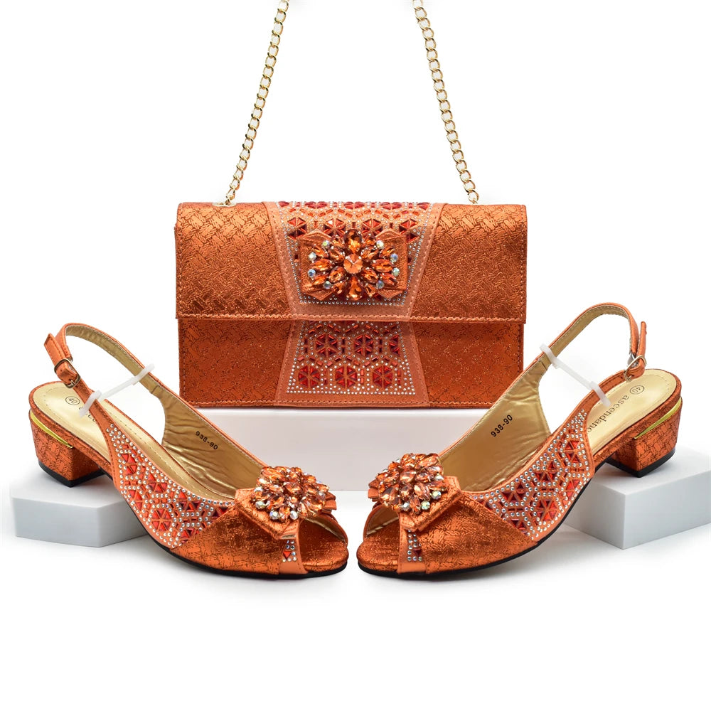 Doershow nice African Shoes And Bag Matching Set With BLUE Hot Selling Women Italian Shoes And Bag Set For WeddingHFG1-1