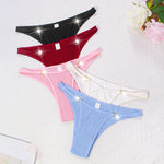 5pcs Ribbed Sexy Women Panties Low Waist Seamless Lady Briefs Breathable Comfortable Solid Underwear Underpants