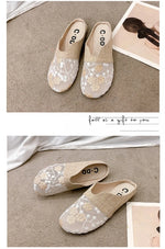 Breathable Mesh Linen Slippers For Women Summer Flat Shoes Anti-slip Female Indoor Outdoor Slides Office Lady Walking Sandals