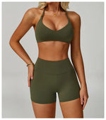 Gym Bras Cross Shoulder Straps Sports Underwear Anti-Sweat Fitness Top Women Yoga Bra Shockproof Crop Top Push Up Workout Tops