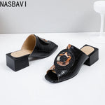 NASBAVI Out Outdoor Slippers Latest Luxury Shoes Women Designers Ladies Shoes and Sandals Wedding Shoes for Women Big Size 45 46