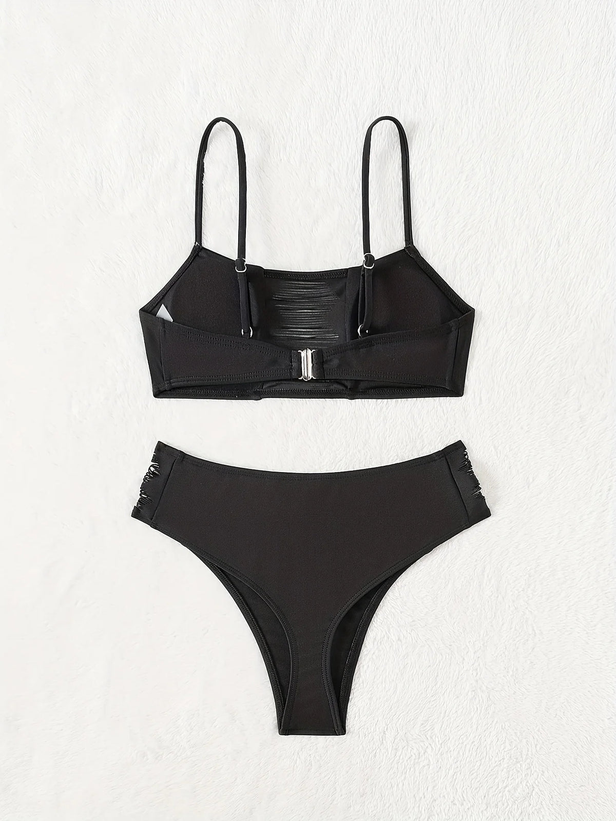 ZTVitality Black Sexy Push Up Bikini Set 2025 New Arrival Padded Mid Waist Hollow Out Swimsuit Women's Swimwear Summer Beachwear
