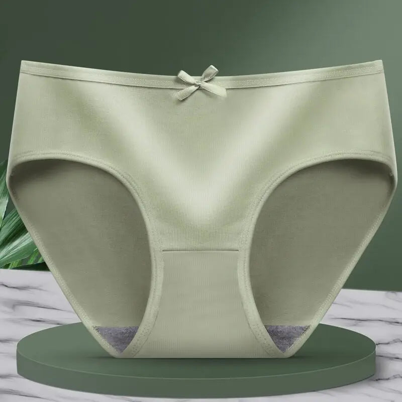 1 Pack Classic Daliy Panties Women Breathable Soft Low-waist Briefs Solid Color Ladies Comfort Underwear M-XL