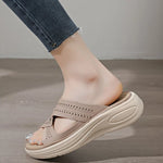 2026 Summer New Women's Sandals Platform Shoes Hollowed-Out Breathable Lightweight Heel-Boosting Casual Outdoor Slippers