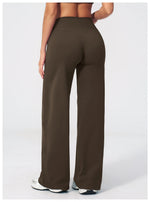 Wide-leg Pants Women Bell-bottoms High Waist Yoga Pants Workout Gym Leggings Naked Feel Pilates Running Cycling Sports Trousers