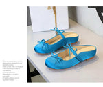 BIGTREE Satin Bow With One Strap With Shallow Mouth Half-Tugging Women's Hollow Inner Heightened Round-Head Sandals Comfortable