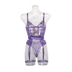 Toucheart Sexy Jumpsuit Embroidered Printing See-Through Sexy Lingerie For WomenHollow Out Backless Sexy Pajamas Jumpsuit New